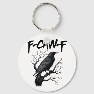 Porte-clés Humour gothique F-Caw-F Corbeau Drôle Essentiel Co