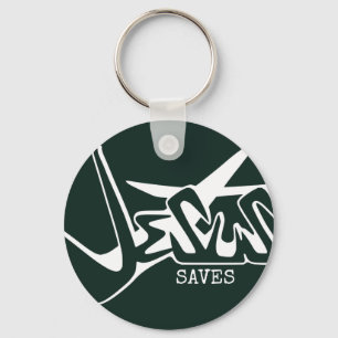 Porte-clés Hunter Green Graffiti Jésus Sauve