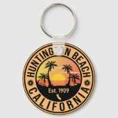 Porte-clés Huntington Beach California Retro Sunset Souvenirs (Verso)