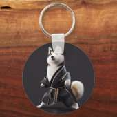 Porte-clés Husky Dog connaît Karate, Husky Dog Karate Player (Recto)
