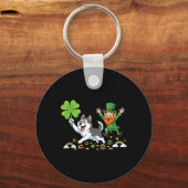 Porte-clés Husky drôle Trèfle Saint-Patrick Femmes Hommes (Recto)