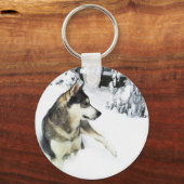 Porte-clés Husky en neige - Porte - clé (Recto)