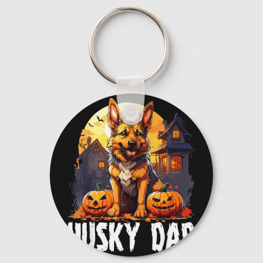 Porte-clés Husky papa halloween (Recto)