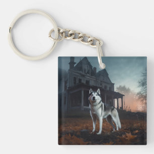 Porte-clés Husky sibérien Halloween Épouvantable