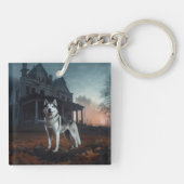 Porte-clés Husky sibérien Halloween Épouvantable (Dos)