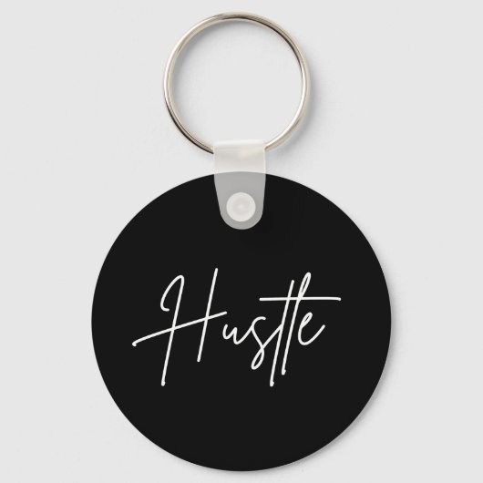 Porte-clés Hustle Keychain – Modern Minimal Design (Recto)