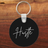 Porte-clés Hustle Keychain – Modern Minimal Design (Recto)