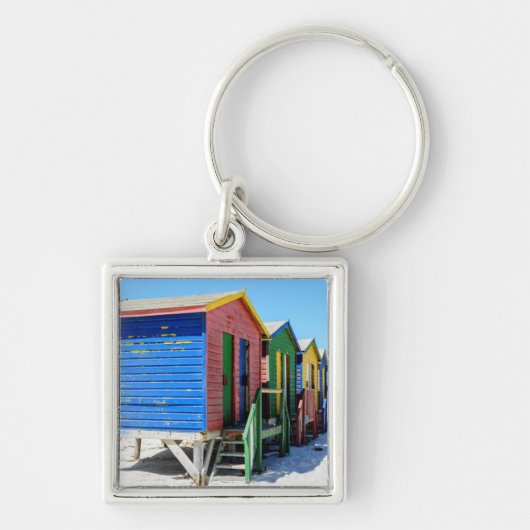 Porte-clés Huttes colorées de plage (Devant)