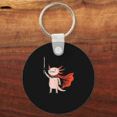 Porte-clés Huzzah Axolotl Knight Funny Sword Meme Quote  (Recto)