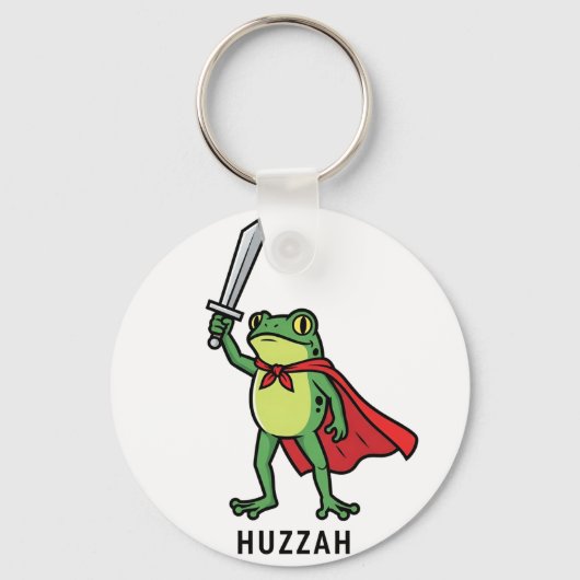 Porte-clés Huzzah Frog Chevalier Drôle Citation mème épée (Recto)