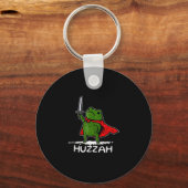 Porte-clés Huzzah Frog Knight Funny Sword Meme Quote (Recto)