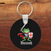Porte-clés Huzzah Frog Knight Funny Sword Meme Quote Medieval (Recto)