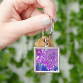 Porte-clés Hydrangea élégant violet et bleu limelight (main)