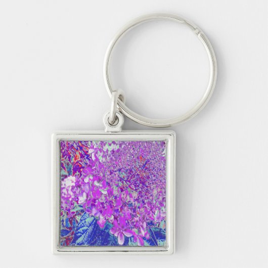 Porte-clés Hydrangea élégant violet et bleu limelight (Devant)