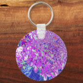 Porte-clés Hydrangea élégant violet et bleu limelight (Recto)