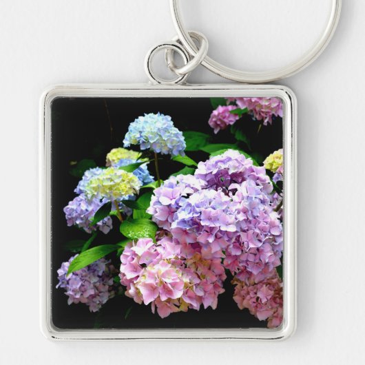 Porte-clés Hydrangea garden, rose, bleu, purple floral (Devant)