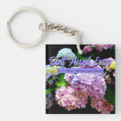 Porte-clés Hydrangea jardin rose bleu pourpre fleuri cadeau d (Devant)