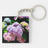 Porte-clés Hydrangea jardin rose bleu pourpre fleuri cadeau d (Dos)