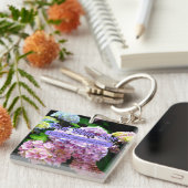 Porte-clés Hydrangea jardin rose bleu pourpre fleuri cadeau m (Devant Droit)