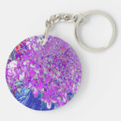 Porte-clés Hydrangea Limelight Élégant Violet et Bleu (Dos)