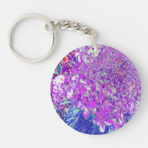 Porte-clés Hydrangea Limelight Élégant Violet et Bleu