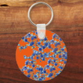 Porte-clés hydrangea orange et bleu (Recto)