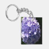 Porte-clés Hydrangea violet fleurs violettes pour la mariée (Devant gauche)