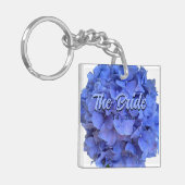 Porte-clés Hydrangeas florales élégantes bleu pervenche (Devant gauche)