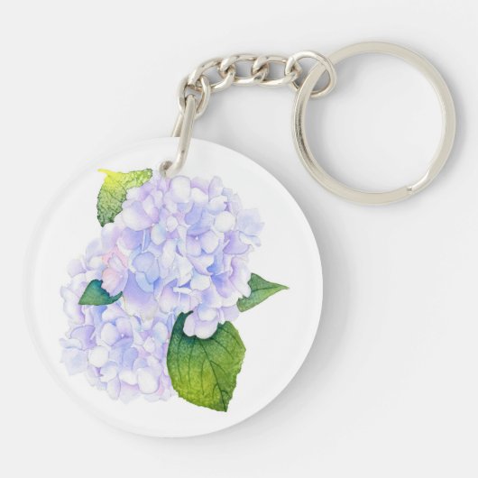 Porte-clés Hydrangée aquarelle (Dos)