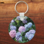 Porte-clés Hydrangée bleue et violette (Recto)