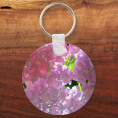 Porte-clés Hydrangées roses rayonnantes, fleurs roses (Recto)