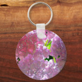 Porte-clés Hydrangées roses rayonnantes, fleurs roses (Recto)