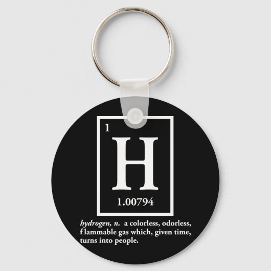 Porte-clés hydrogène - un gaz qui se transforme en humain (Recto)