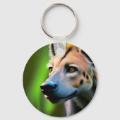 Porte-clés Hyéna Attaque En Regardant Sa Proie, (Recto)