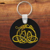 Porte-clés HYPER DRAGON Gold noeuds celtiques en noir (Verso)