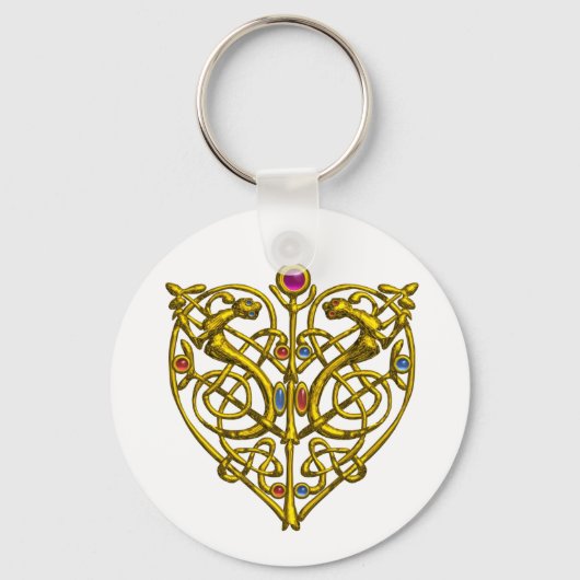 Porte-clés HYPER VALENTINE/ GOLD CELTIC KNOT COEUR Blanc (Recto)