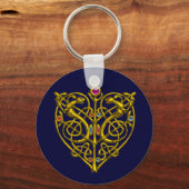 Porte-clés HYPER VALENTINE/ GOLD CELTIC KNOT COEUR Bleu (Recto)