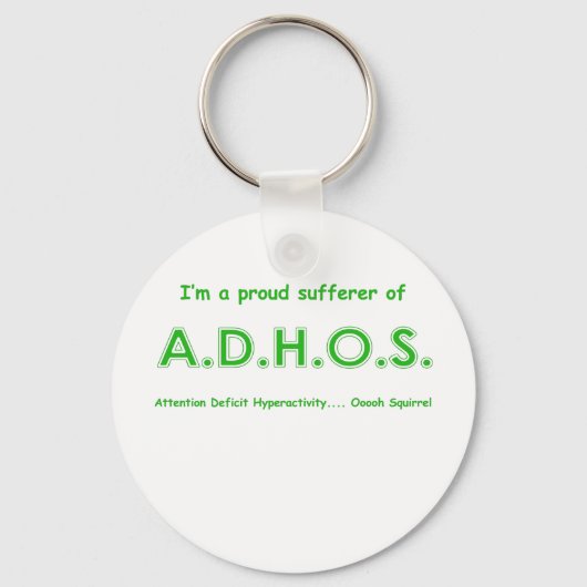 Porte-clés Hyperactivité déficit de l'attention ooooooooooooo (Recto)