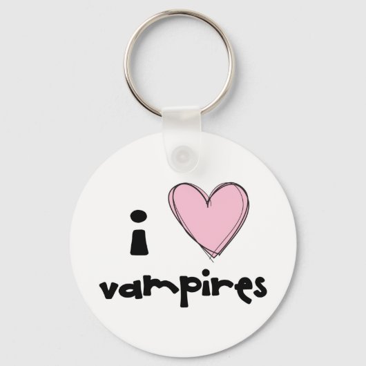 Porte-clés I <3 Vampires - porte - clé rose (Recto)