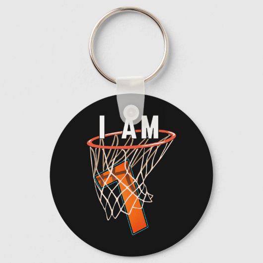 Porte-clés I Am 7 Basketball thème 7e anniversaire Celeber (Recto)