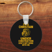 Porte-clés I Am A Christian Under Construction Gods Not Done (Recto)
