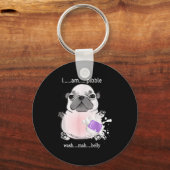 Porte-clés I Am Bble Wash My Belly Bble Meme Funny Dog Brainr (Recto)