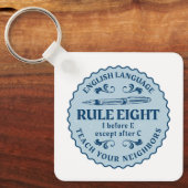 Porte-clés I avant E sauf après C Règle drôle (Recto)