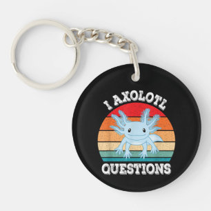 Porte-clés I Axolotl Questions Cute Retro Funny Axolotl