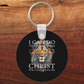 Porte-clés I Can Do All Things Through Christ Christian Lion (Recto)