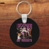 Porte-clés I Can't Stop Having Gay Thoughts Funny Cat Meme Bo (Recto)