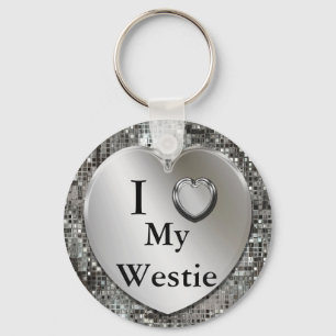 Porte-clés I coeur (amour) mon porte - clé de Westie