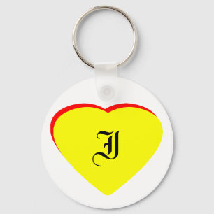 Porte-clés "I" Coeur Jaune Rouge Faire-part de mariage Le MUS