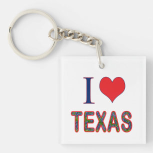 Porte-clés I (Coeur) Love Texas Bluebonnet