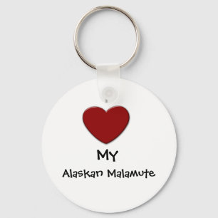Porte-clés I (coeur) mon porte - clé de Malamute d'Alaska